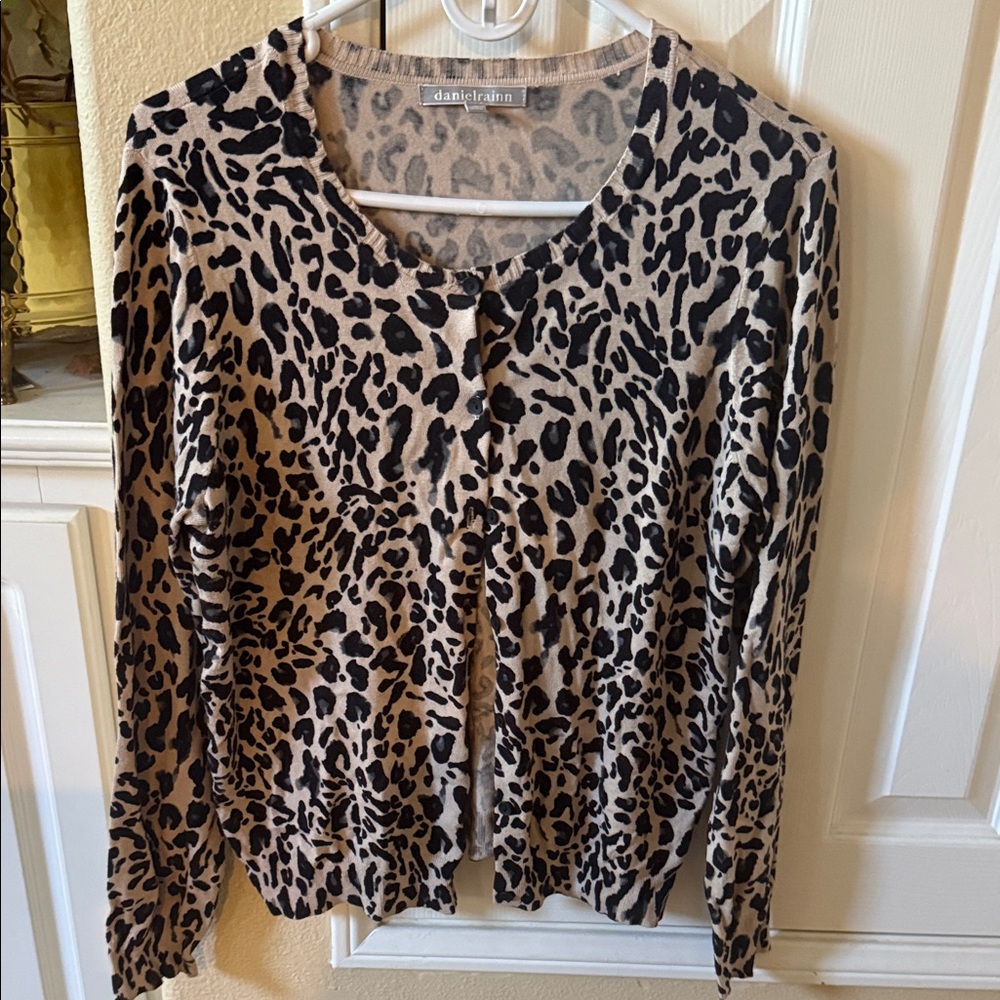 Animal print  Leopard Print light Cardigan in natural colors L